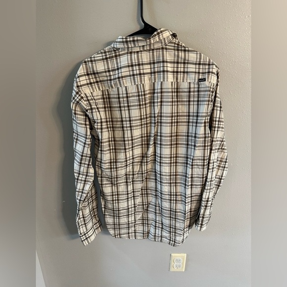 Hurley Checkered Shirt in Brown and Cream - Picture 3 of 4